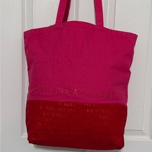 Victoria's Secret Pink and Red Tote Bag